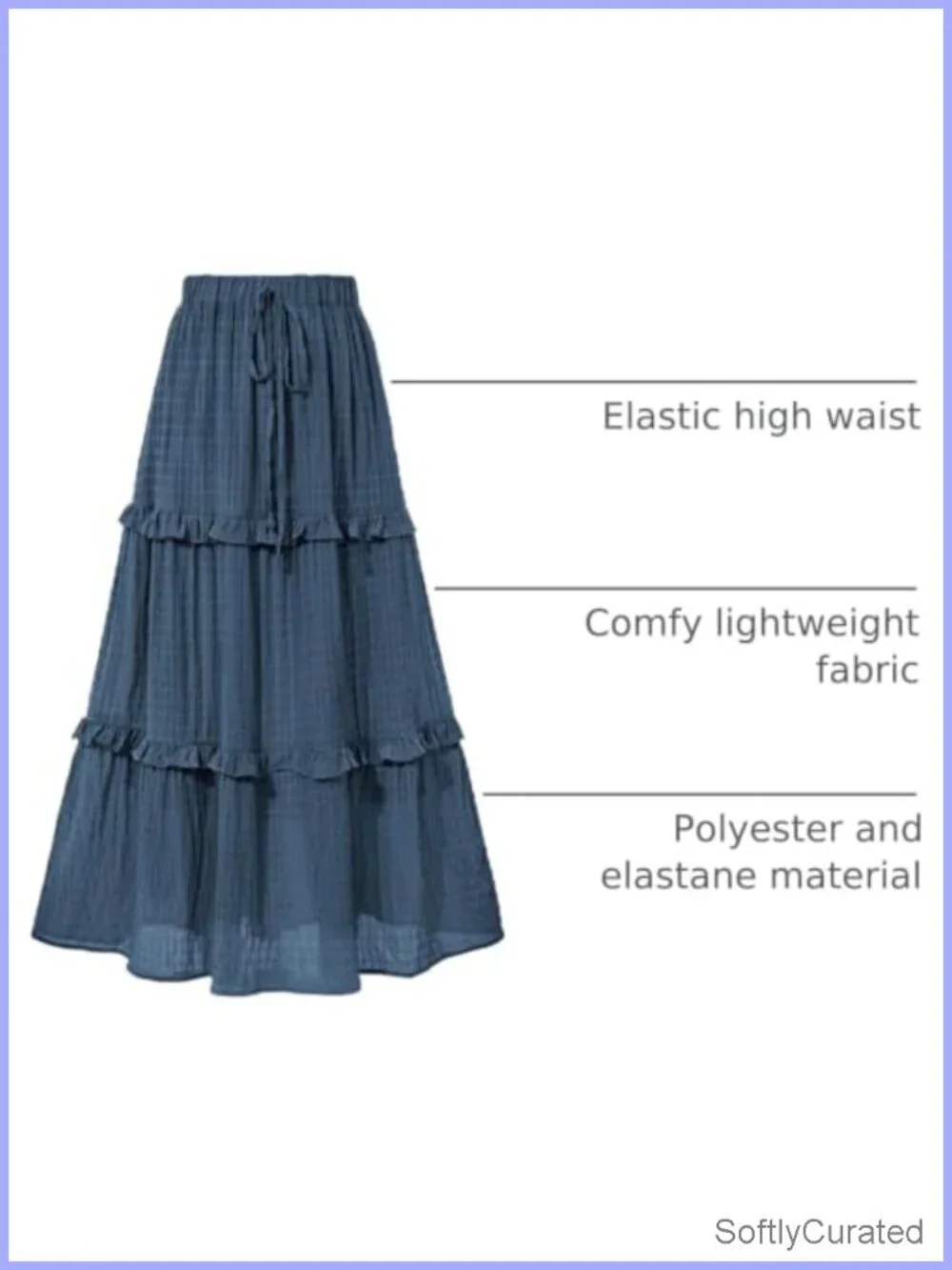 Elegant Flared A-Line Midi Skirt with Drawstring High Waist